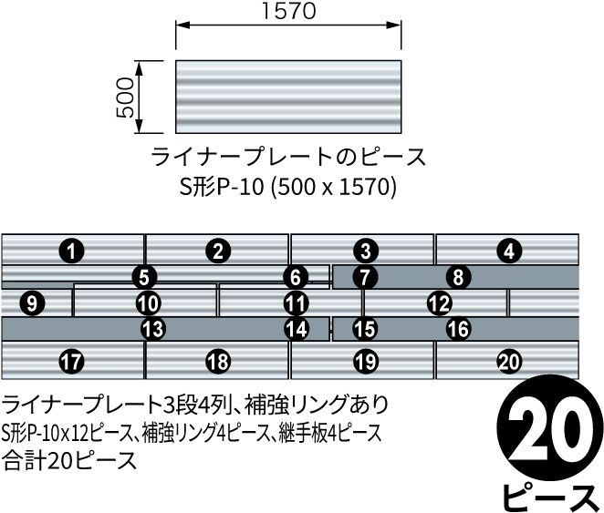ライナープレート20ピース