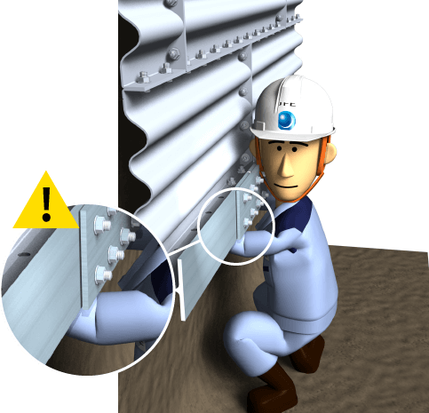 従来工法ボルト取り付けのイラスト